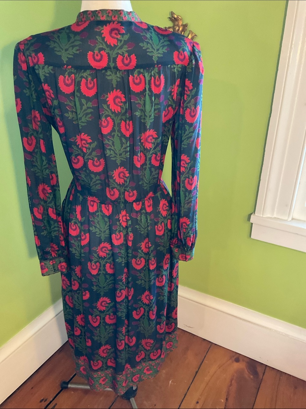 Judith Ann for Heiser-Egan vintage 80s block print silk dress - Picture 7 of 8